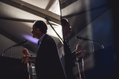 Dan Weiss, CEO of the Metropolitan Museum of Art, speaks at the podium during  the Karl Stirner Arts Trail gala.