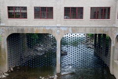 The Bushkill Curtain installation dips into Bushkill Creek on the Karl Stirner Arts Trail