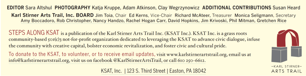 An image that includes names and words related to the Steps Along KSAT newsletter