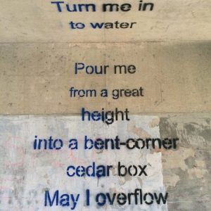 A poem by Beth Seetch on a wall at the Karl Stirner Arts Trail in Easton, Pennsylvania